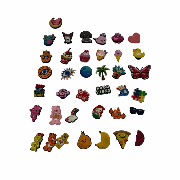 CROCS Accessories - Large Jibbitz Charm Lot Crocs Shoe Charms Rainbow Food Animals Good Vibes